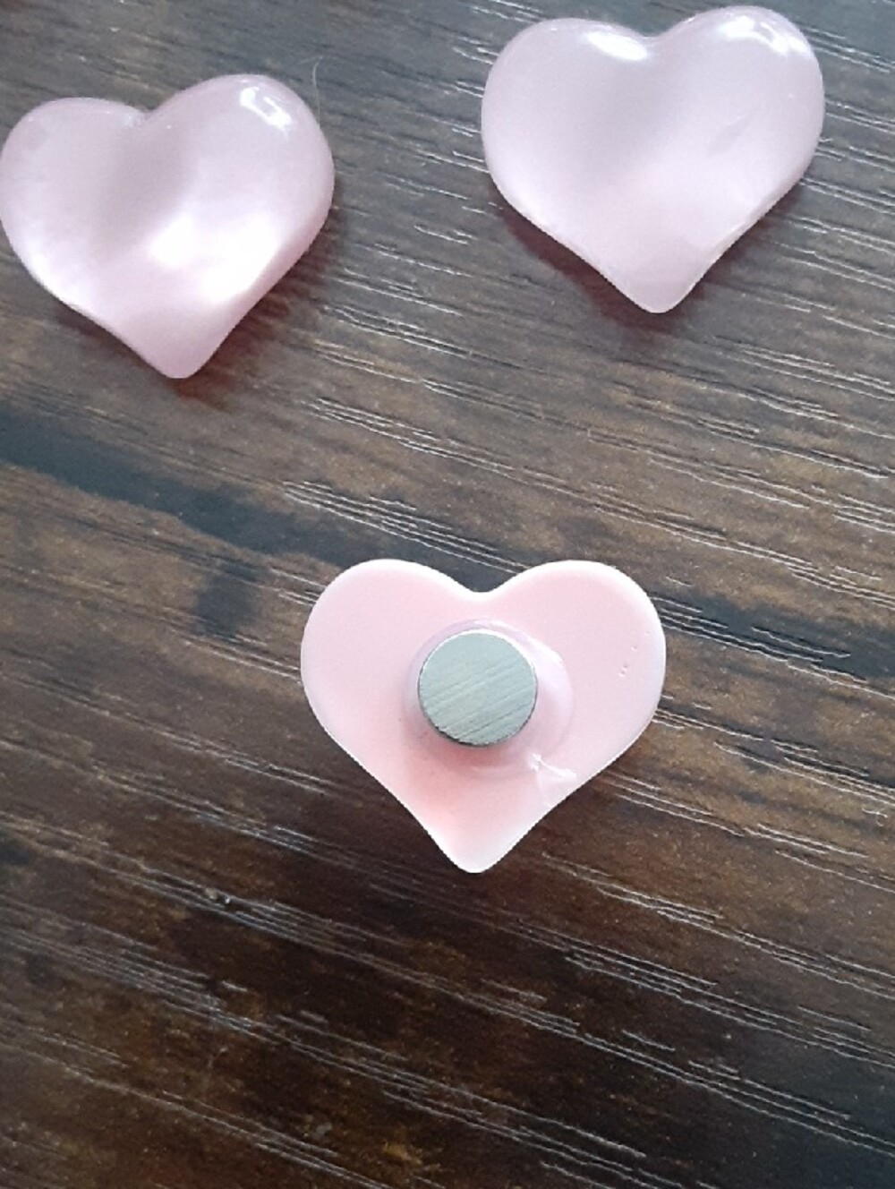 Delicate Pink Heart Magnets - Picture 3 of 5